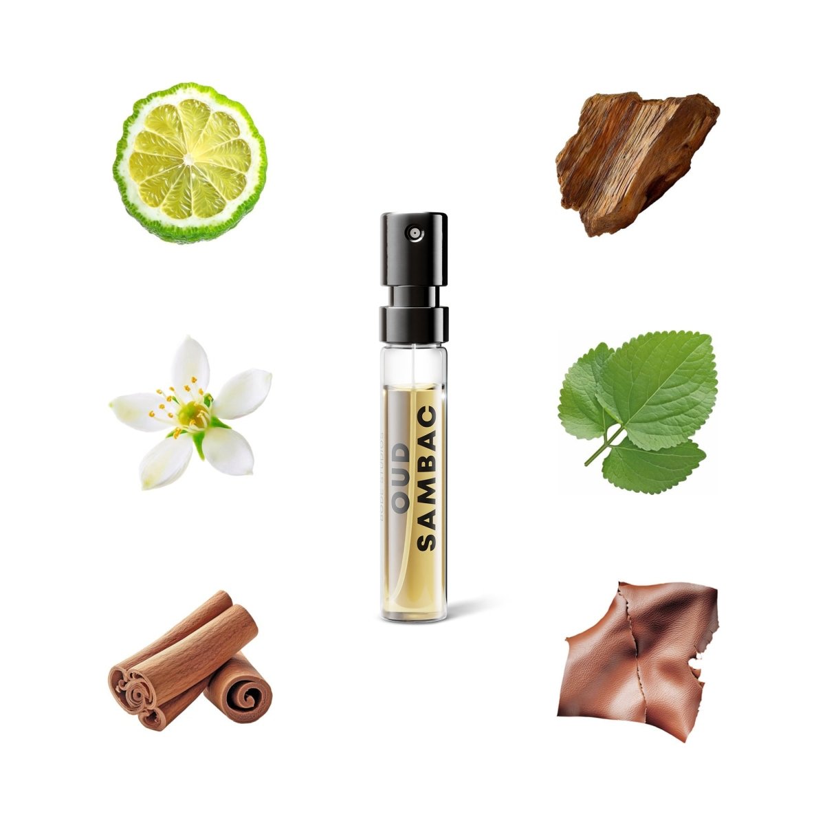 OUD SAMBAC Perfume Sample with Ingredients by BODÉ STUDIOS